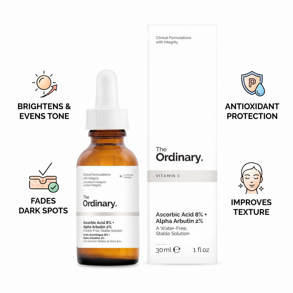 The Ordinary Ascorbic Acid 8% + Alpha Arbutin 2% 30ml – Vitamin C Brightening Serum