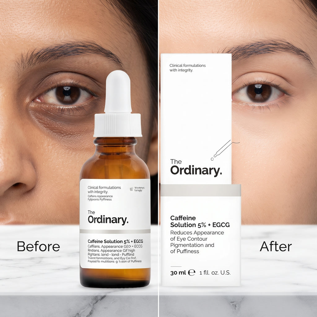 The Ordinary Caffeine 5% + EGCG how to use, eye contour