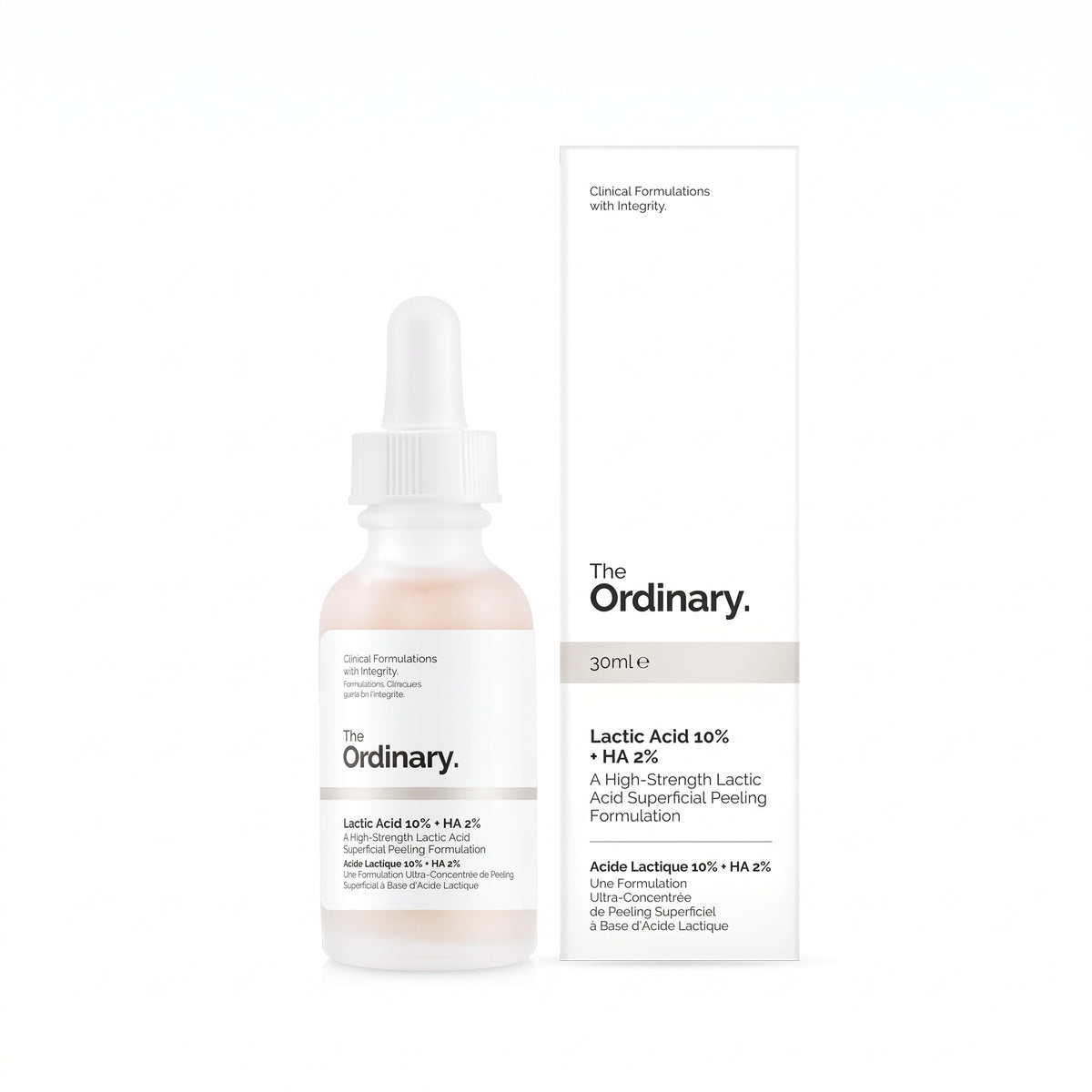 The Ordinary Lactic Acid 10% + HA 30ml bottle, front