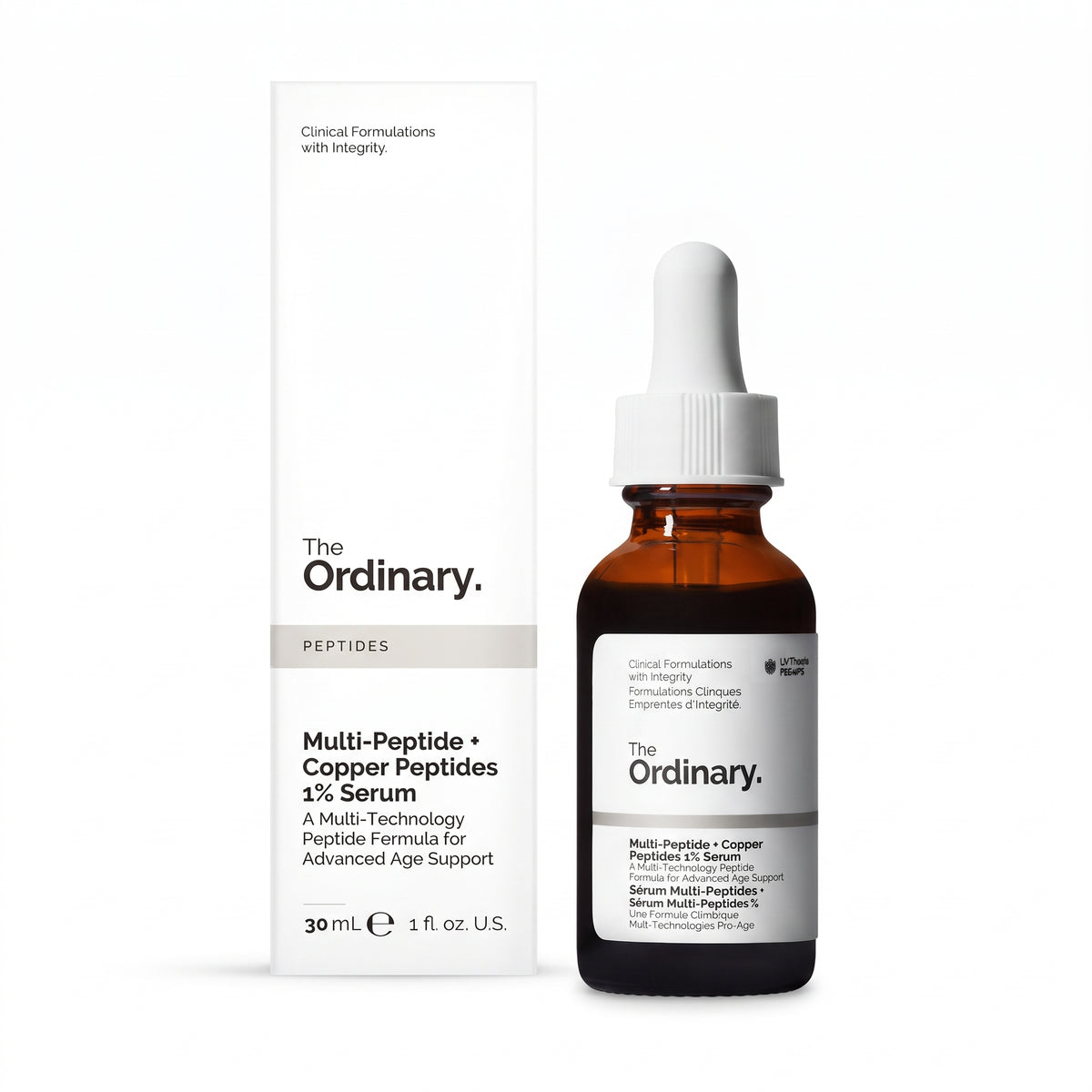 The Ordinary Multi-Peptide + Copper Peptides 1% Serum 30ml bottle, front