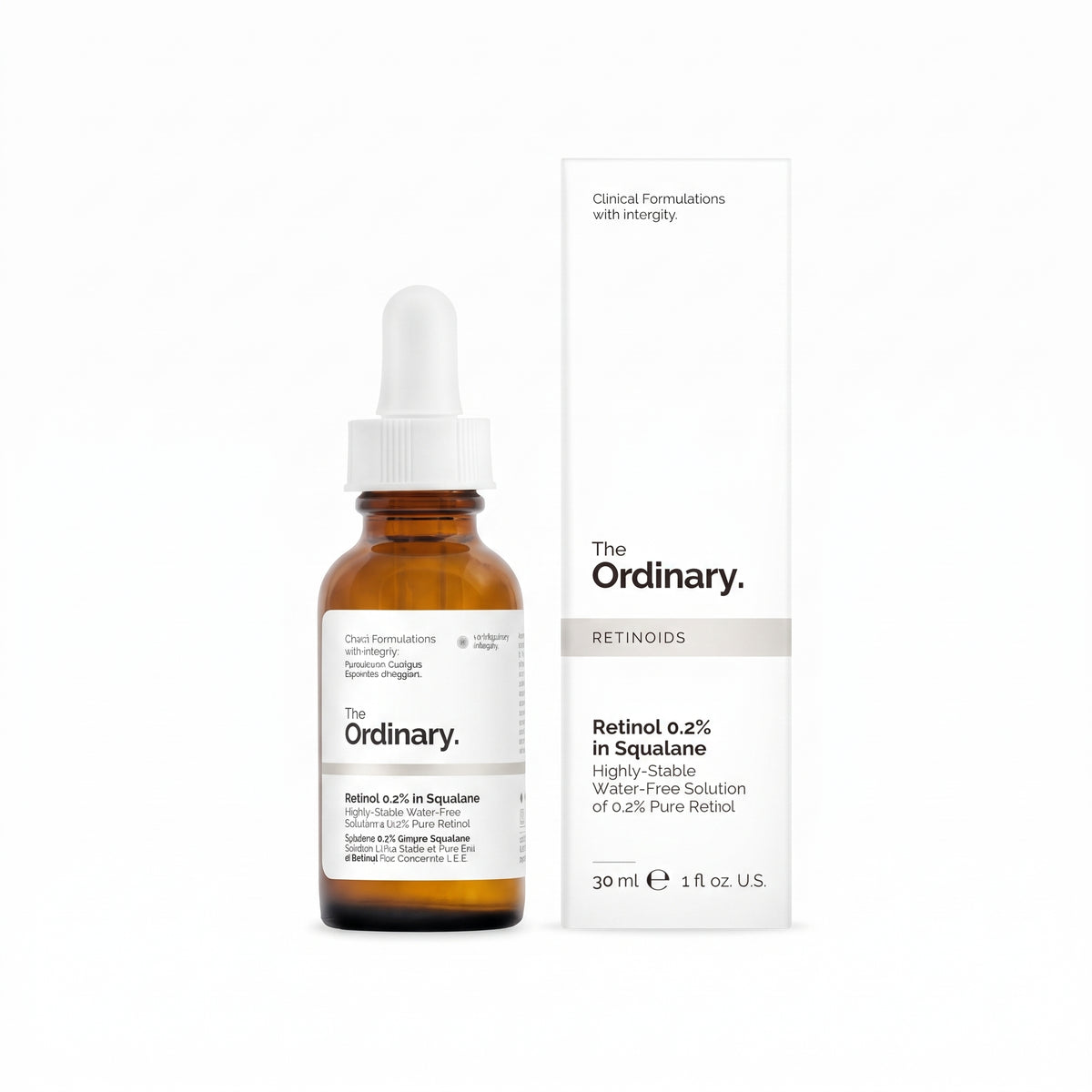The Ordinary Retinol 0.5% in Squalane 30ml – Mid-Strength Retinol for Lines, Marks & Texture