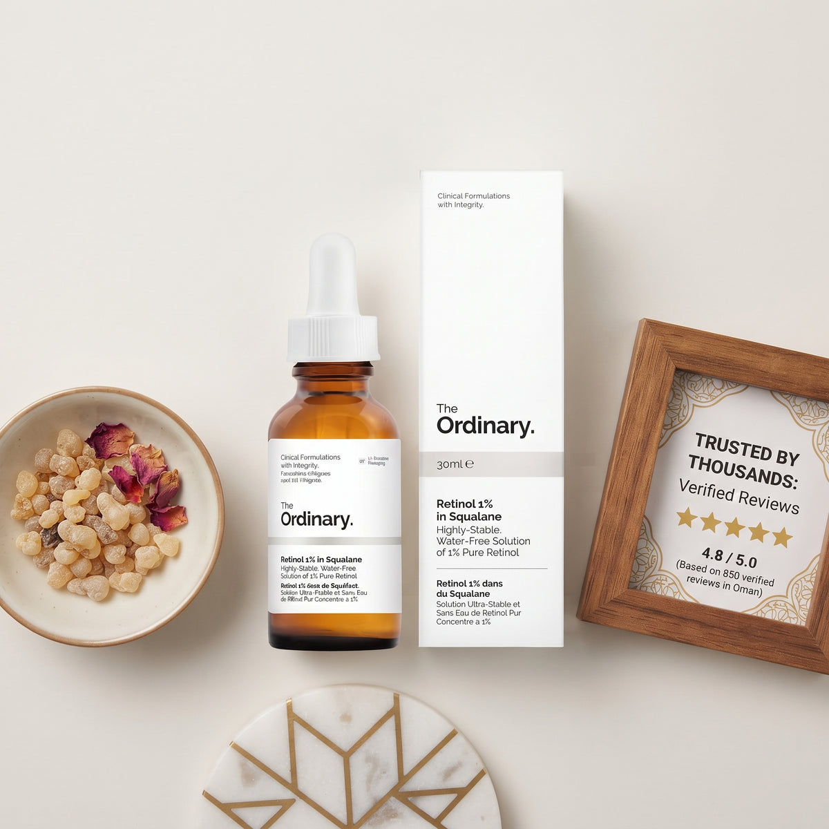 The Ordinary Retinol 1% in Squalane 30ml – High-Strength Retinol for Wrinkles & Stubborn Marks