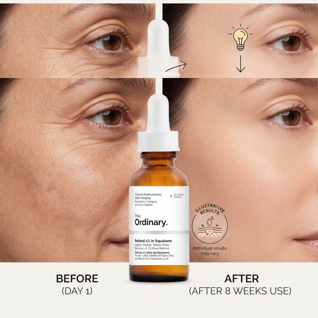 The Ordinary Retinol 1% in Squalane 30ml – High-Strength Retinol for Wrinkles & Stubborn Marks
