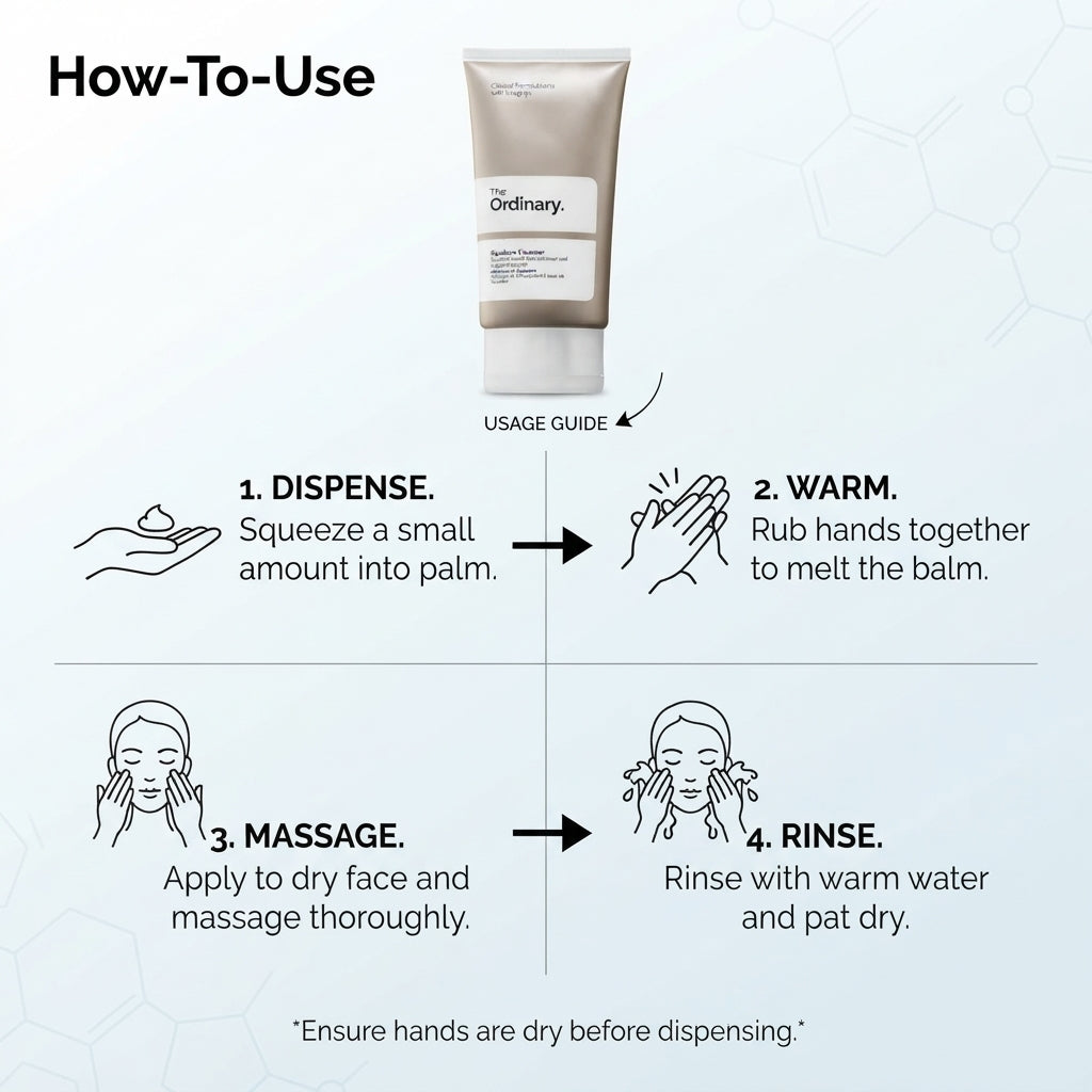 The Ordinary Squalane Cleanser 50ml – Gentle Balm-to-Oil Makeup Remover