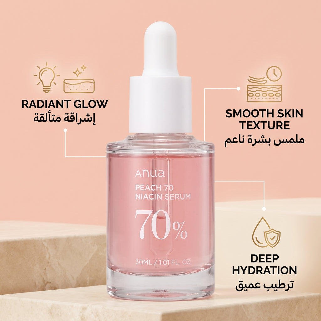 Anua Peach 70% Niacinamide Serum 30ml – Pore, Oil Control & Dark Spot Serum