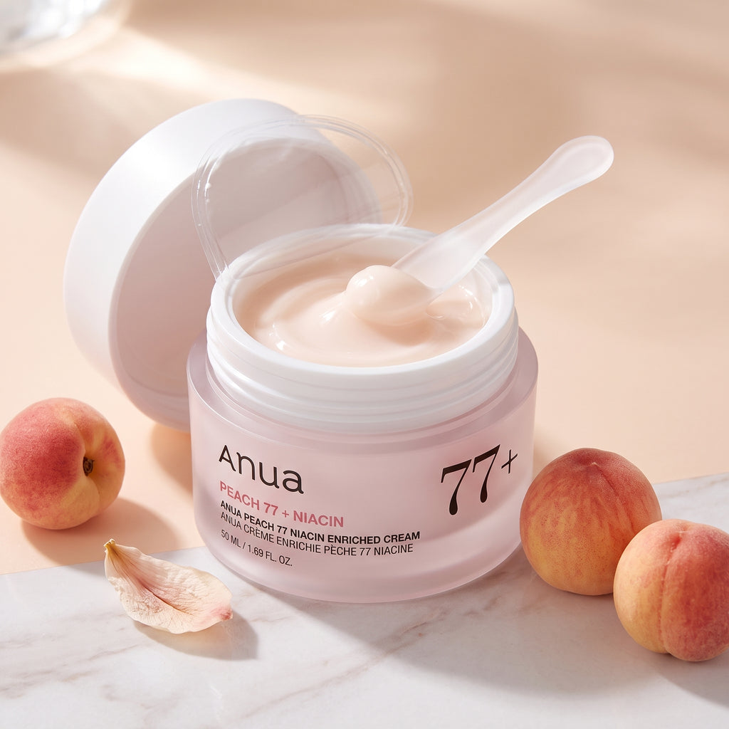 كريم Anua Peach 77 Niacin المغذي – مرطب مفتح لبشرة مشرقة وموحدة اللون