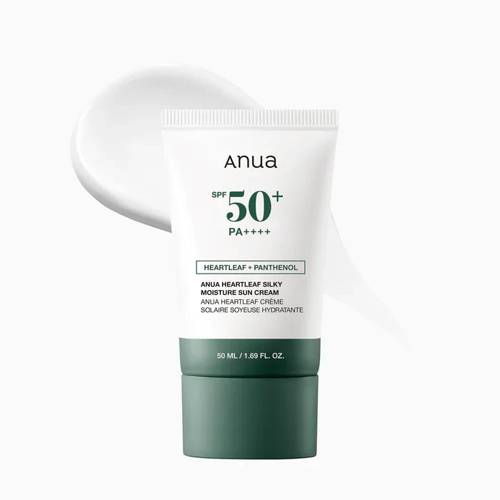 Anua Heartleaf Silky Moisture Sun Cream SPF 50+ – authentic Korean sunscreen in Oman