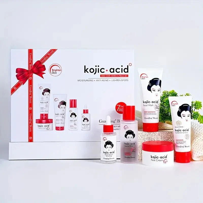 Kojic Acid Brightening 5-Piece Skincare Set – authentic skincare in Oman