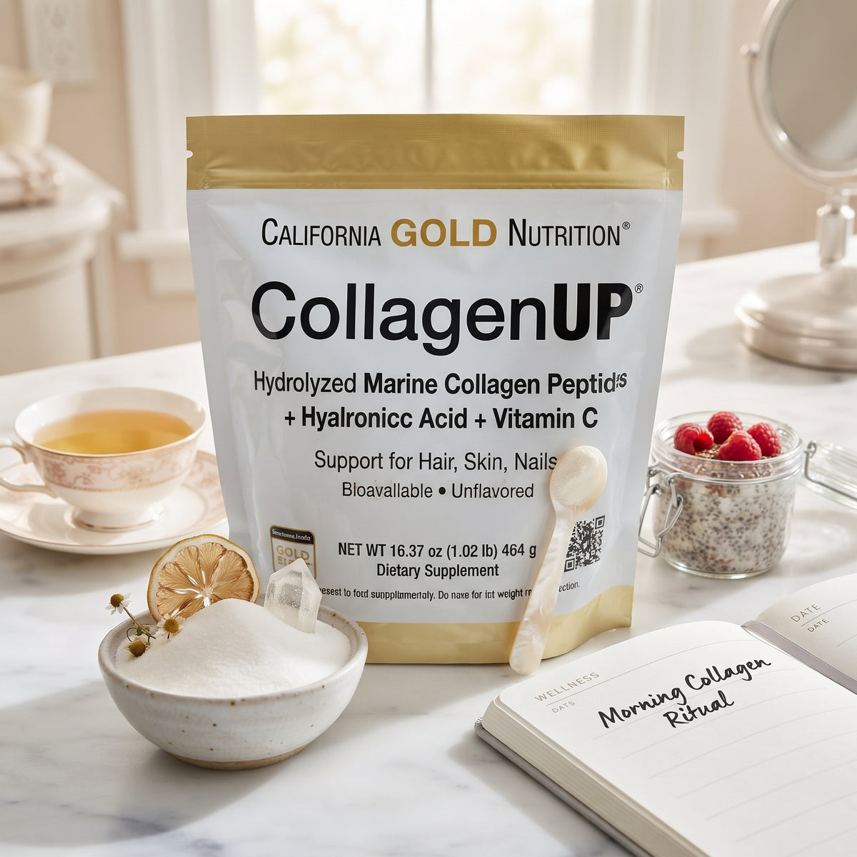 California Gold CollagenUP – Marine Collagen + Hyaluronic Acid & Vitamin C (464g)
