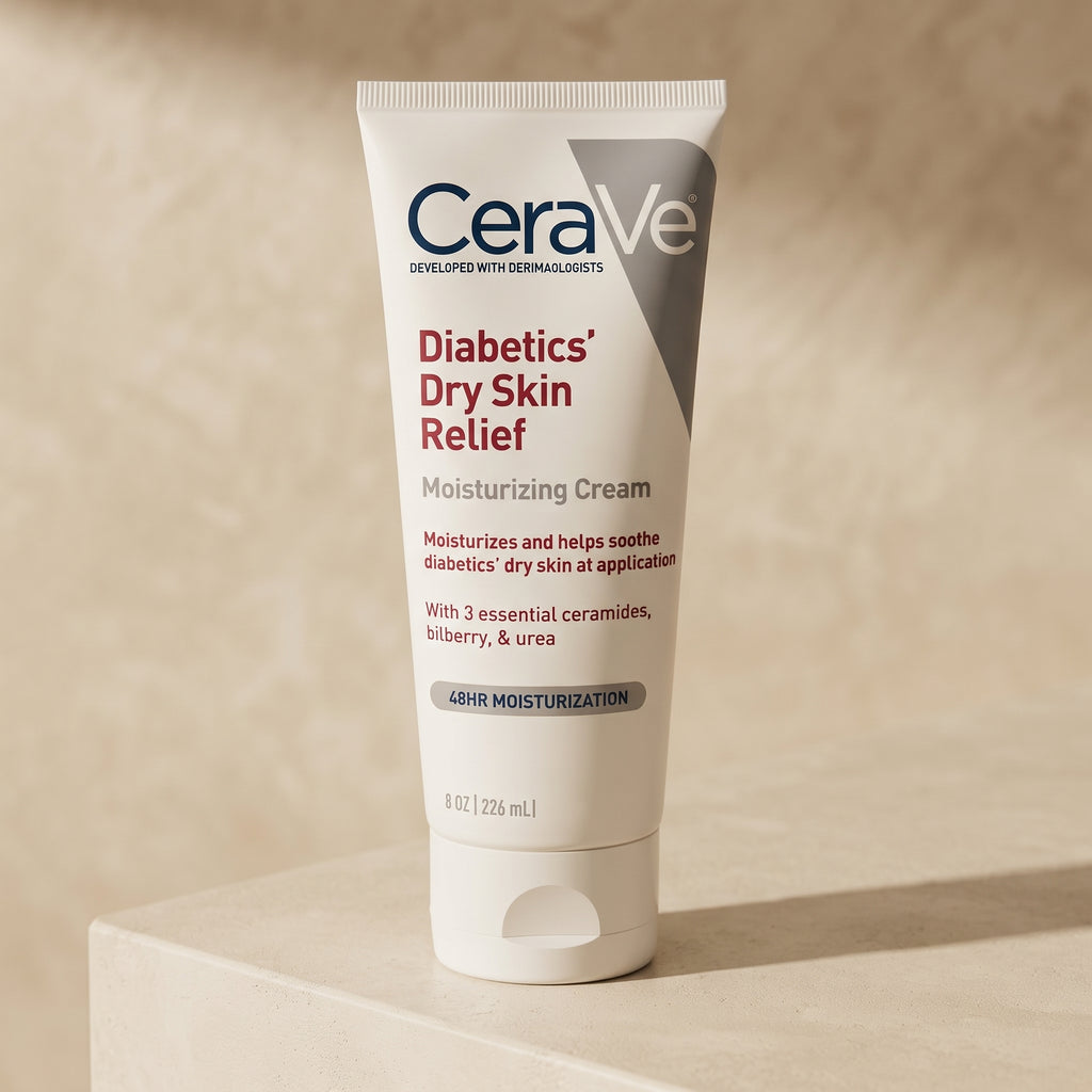 CeraVe Diabetics' Dry Skin Relief Cream – Urea Moisturiser for Very Dry, Rough Skin