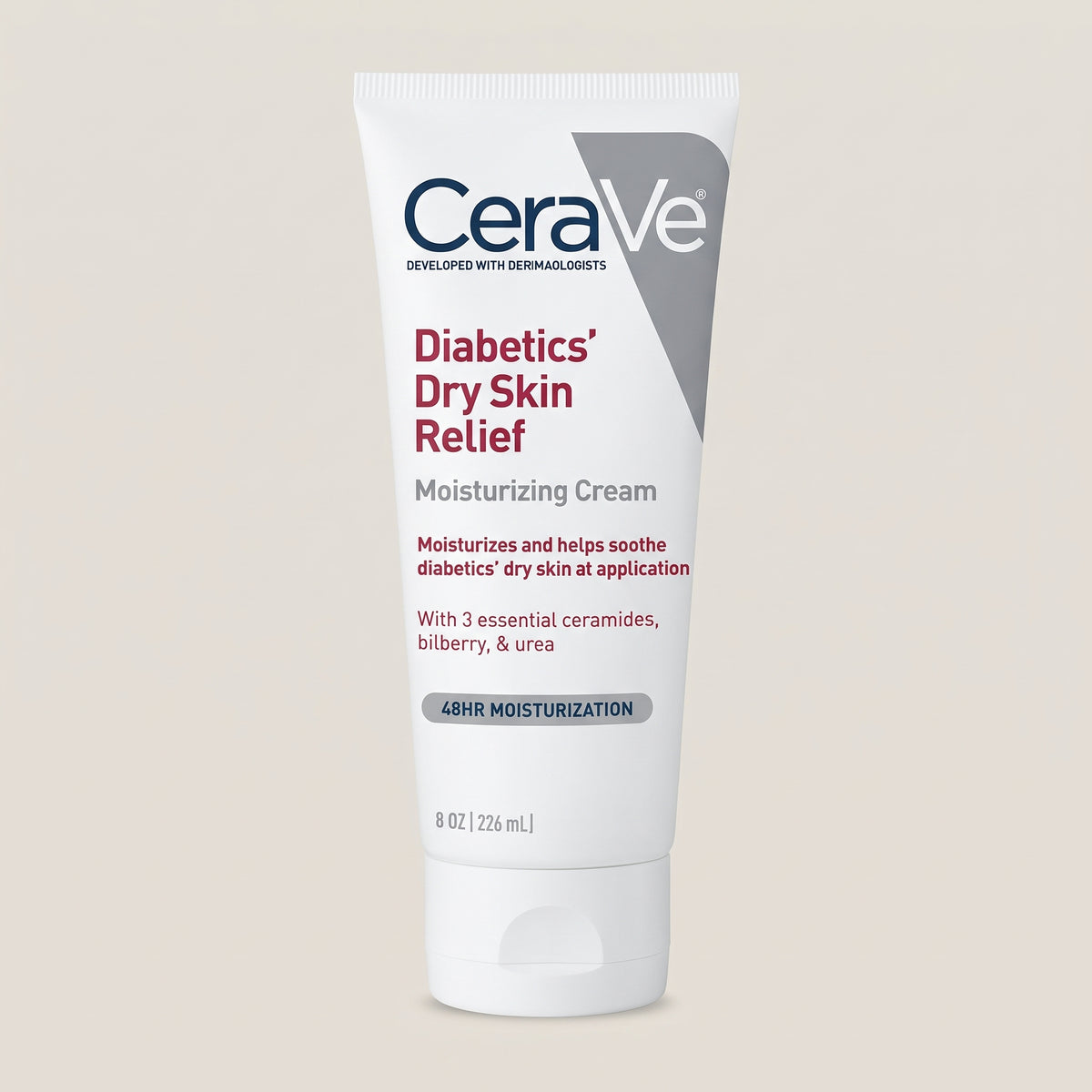 CeraVe Diabetics' Dry Skin Relief Cream – Urea Moisturiser for Very Dry, Rough Skin