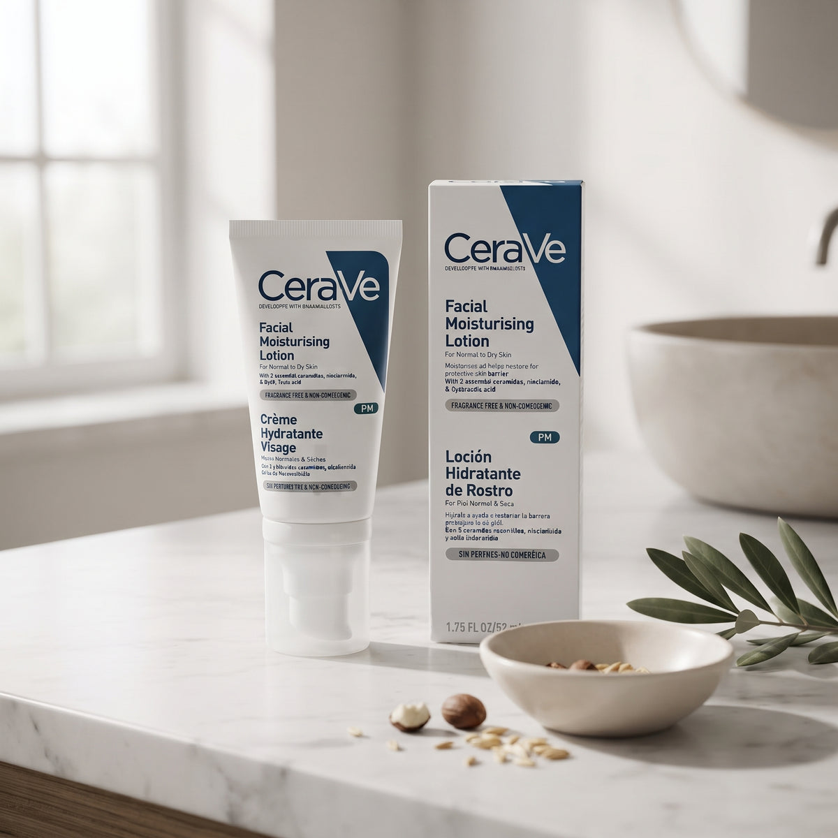 CeraVe PM Facial Moisturising Lotion 52ml – Niacinamide Night Moisturiser