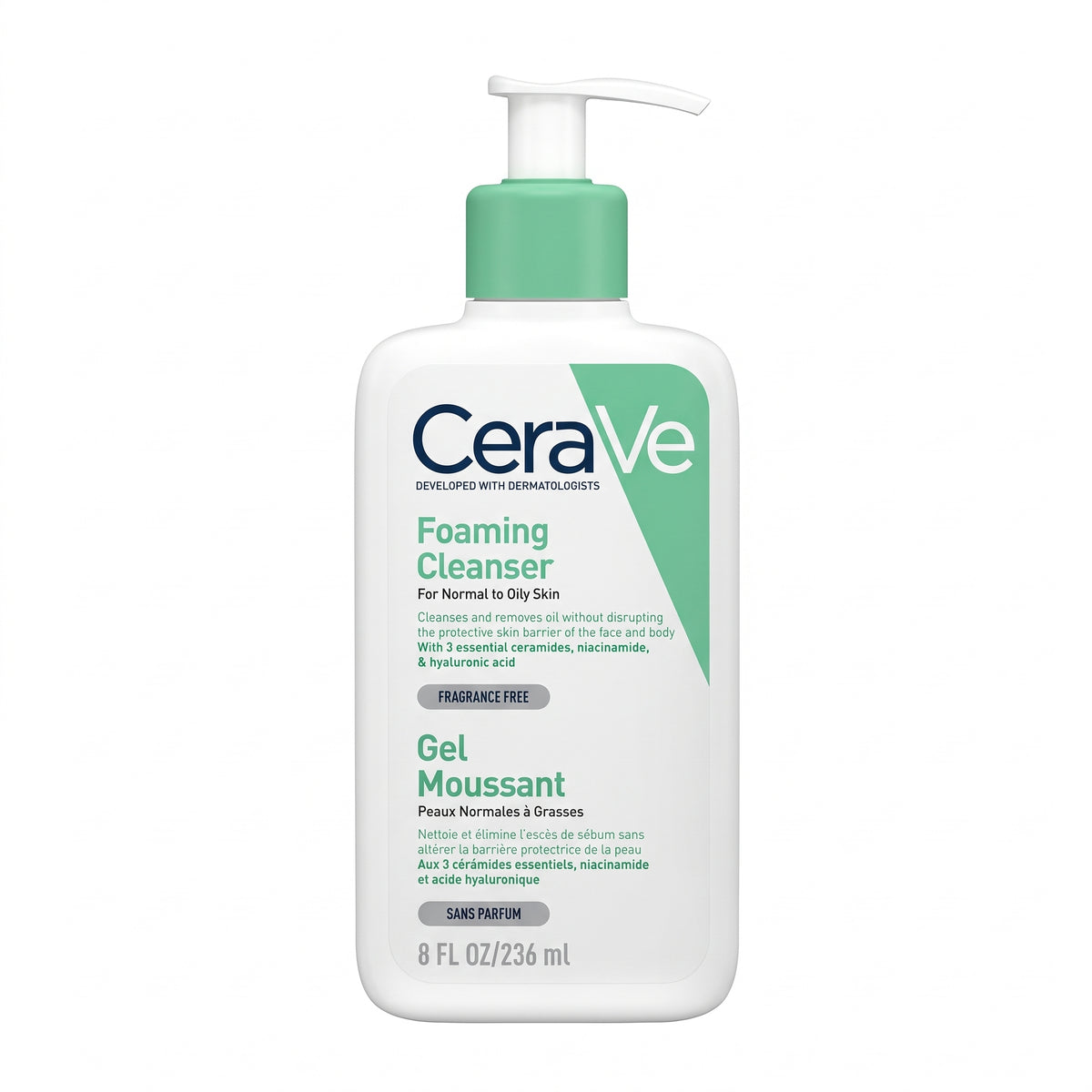CeraVe Foaming Facial Cleanser 236ml – Face Wash for Normal to Oily Skin