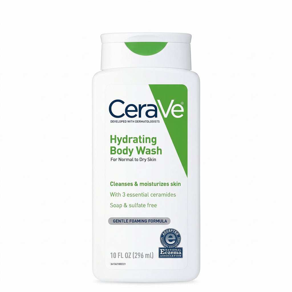 CeraVe Hydrating Body Wash 296ml – Soap-Free for Normal to Dry Skin