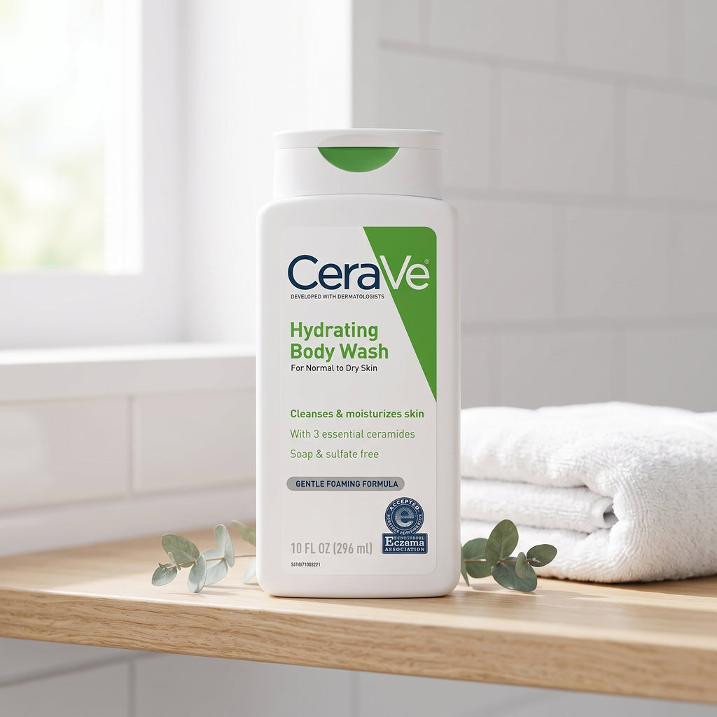 CeraVe Hydrating Body Wash 296ml – Soap-Free for Normal to Dry Skin