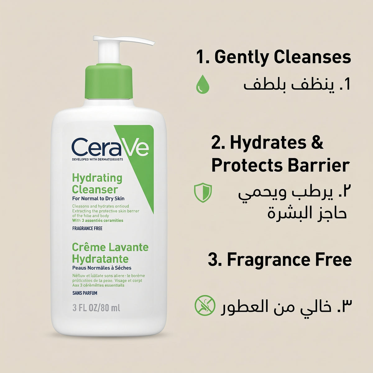 CeraVe Hydrating Cleanser (Travel Size) – Non-Foaming Face Wash for Normal to Dry Skin
