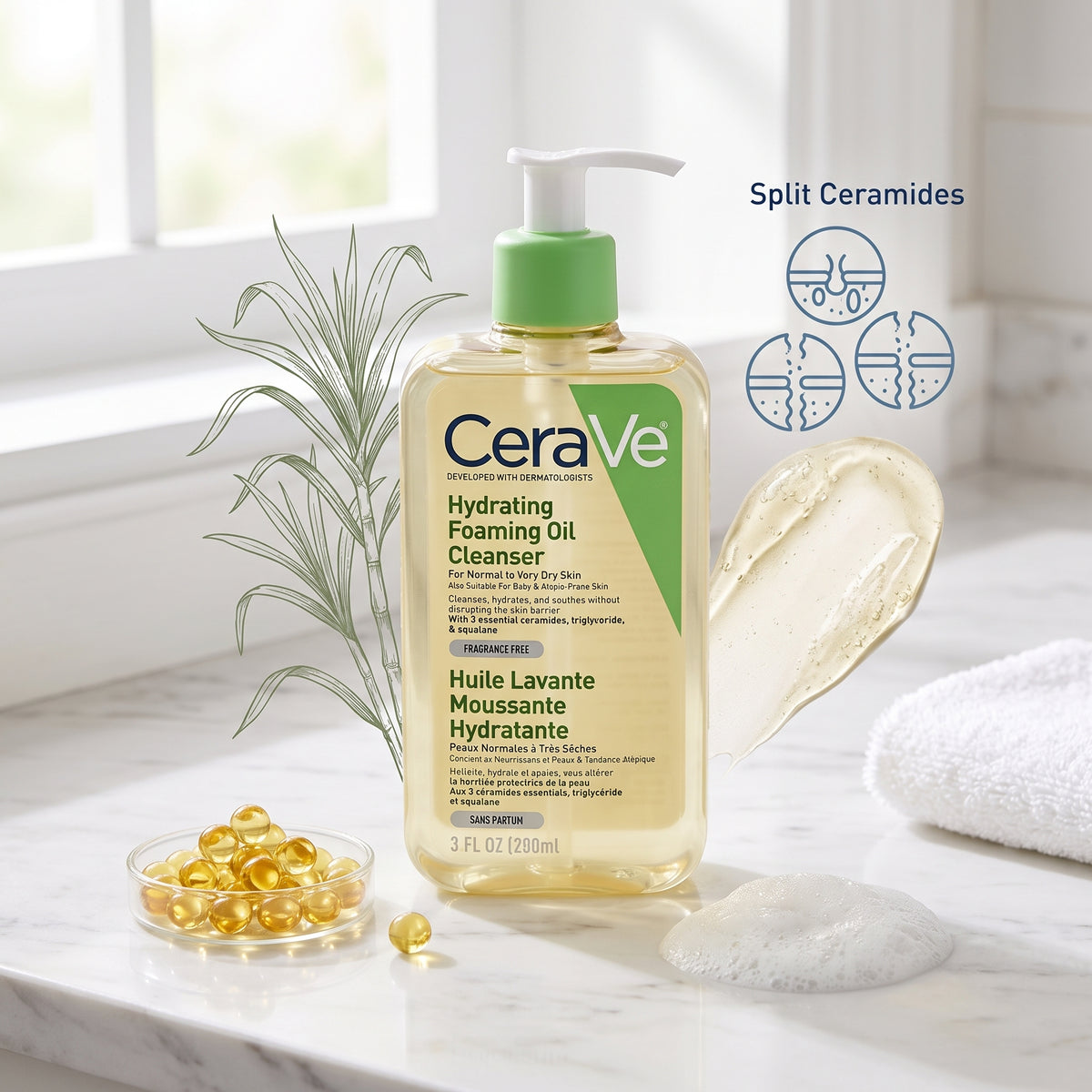 CeraVe Hydrating Foaming Oil Cleanser 237ml – For normal to Very Dry Skin