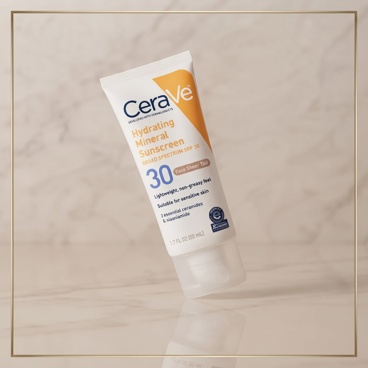 CeraVe Hydrating Mineral Sunscreen SPF 30 – Zinc Oxide Face Sunscreen for Sensitive Skin
