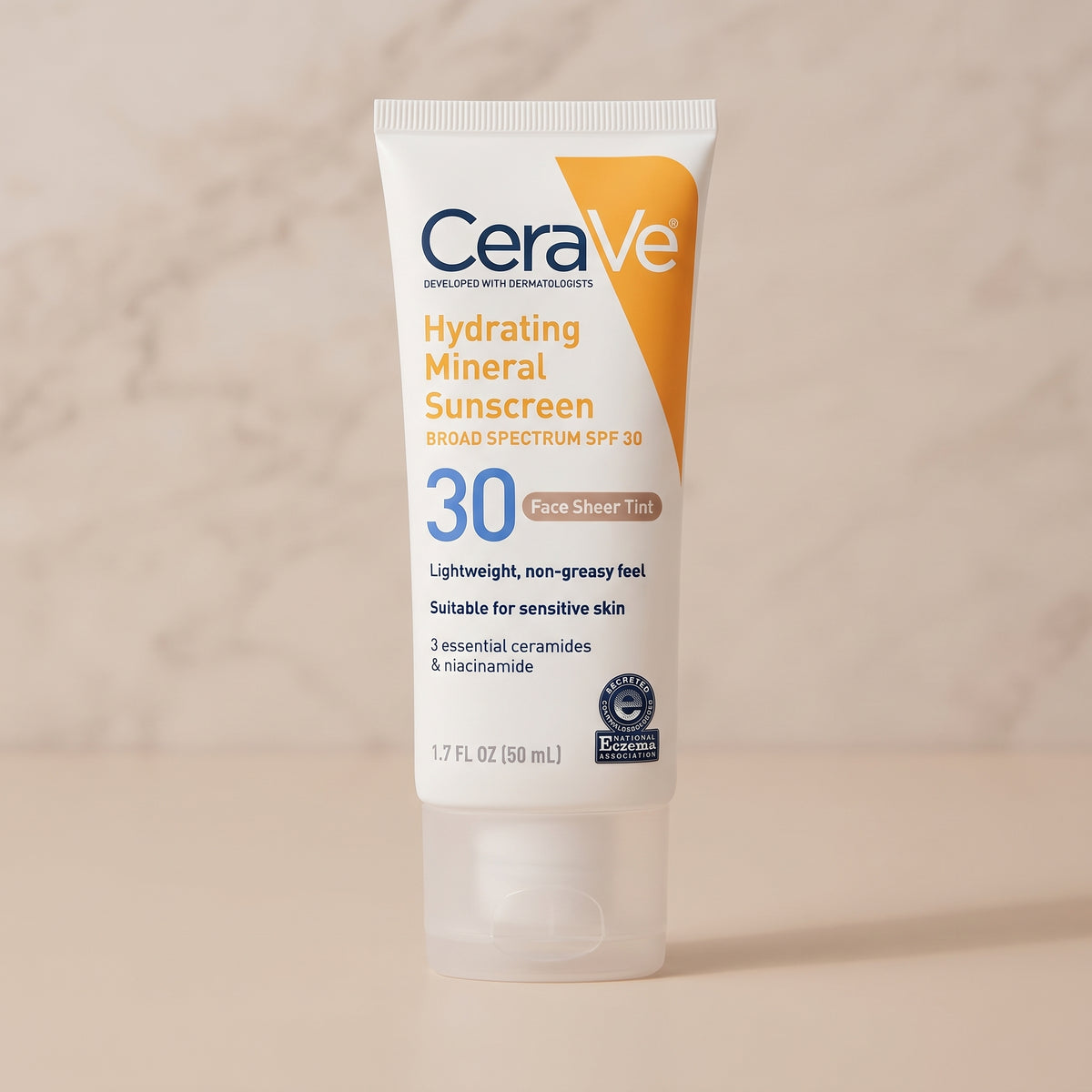 CeraVe Hydrating Mineral Sunscreen SPF 30 – Zinc Oxide Face Sunscreen for Sensitive Skin