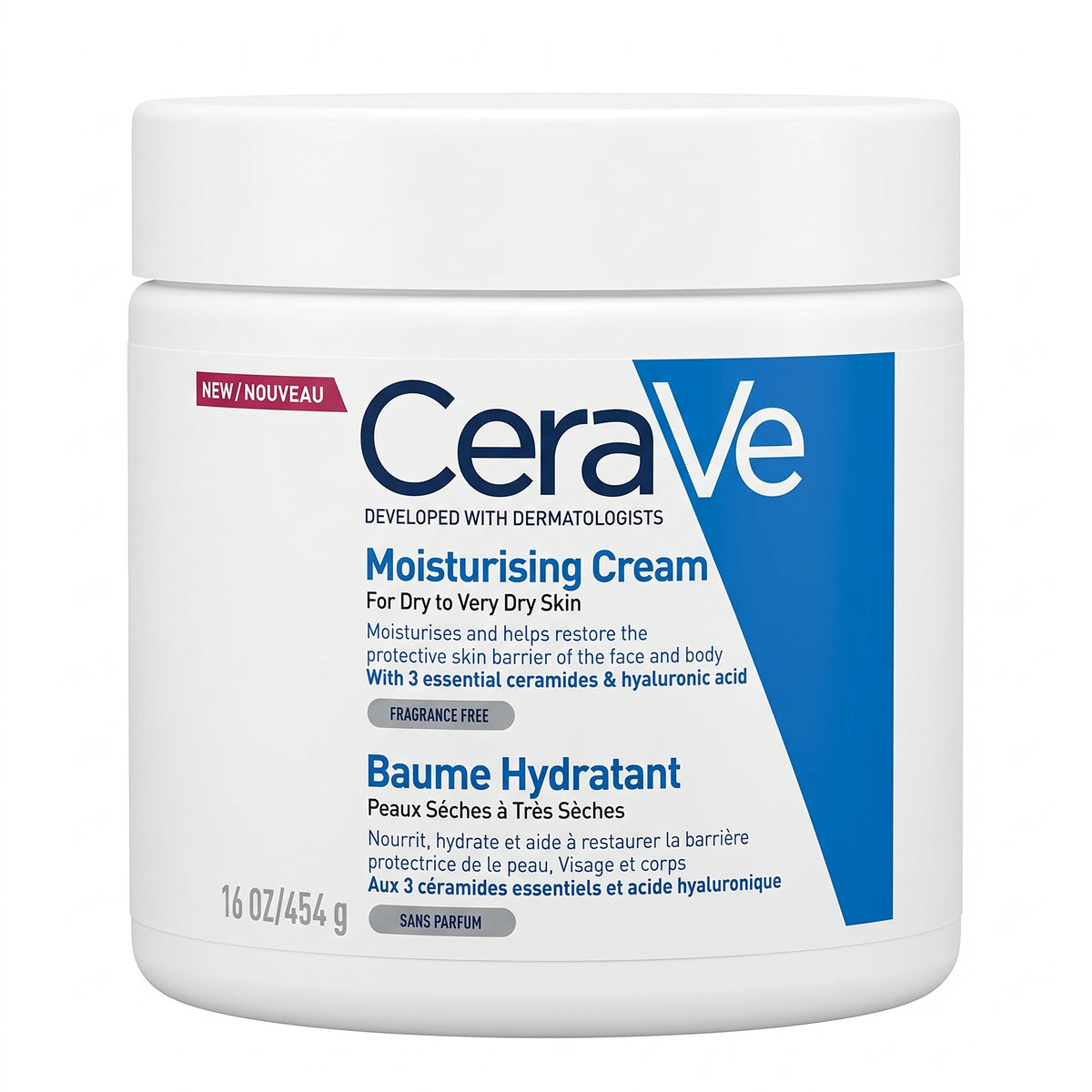 CeraVe Moisturising Cream 454g – Ceramide Face & Body Cream for Dry Skin