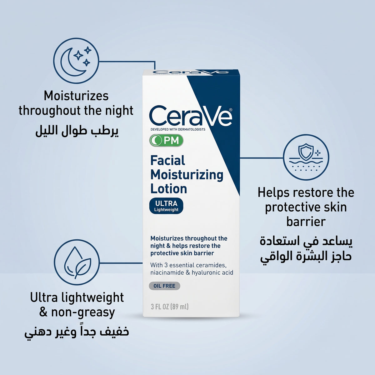 CeraVef facial Moisturising Lotion ultra lightweight