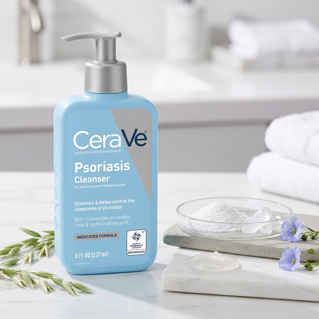 CeraVe Psoriasis Cleanser 237ml – 2% Salicylic Acid Body Wash for Scaly Skin