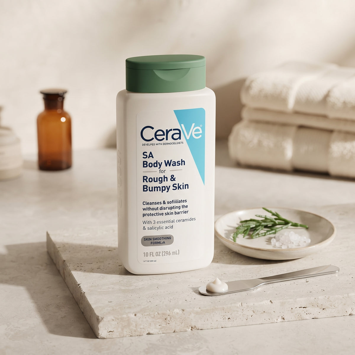 CeraVe SA Body Wash for Rough & Bumpy Skin – Salicylic Acid Exfoliating Body Wash