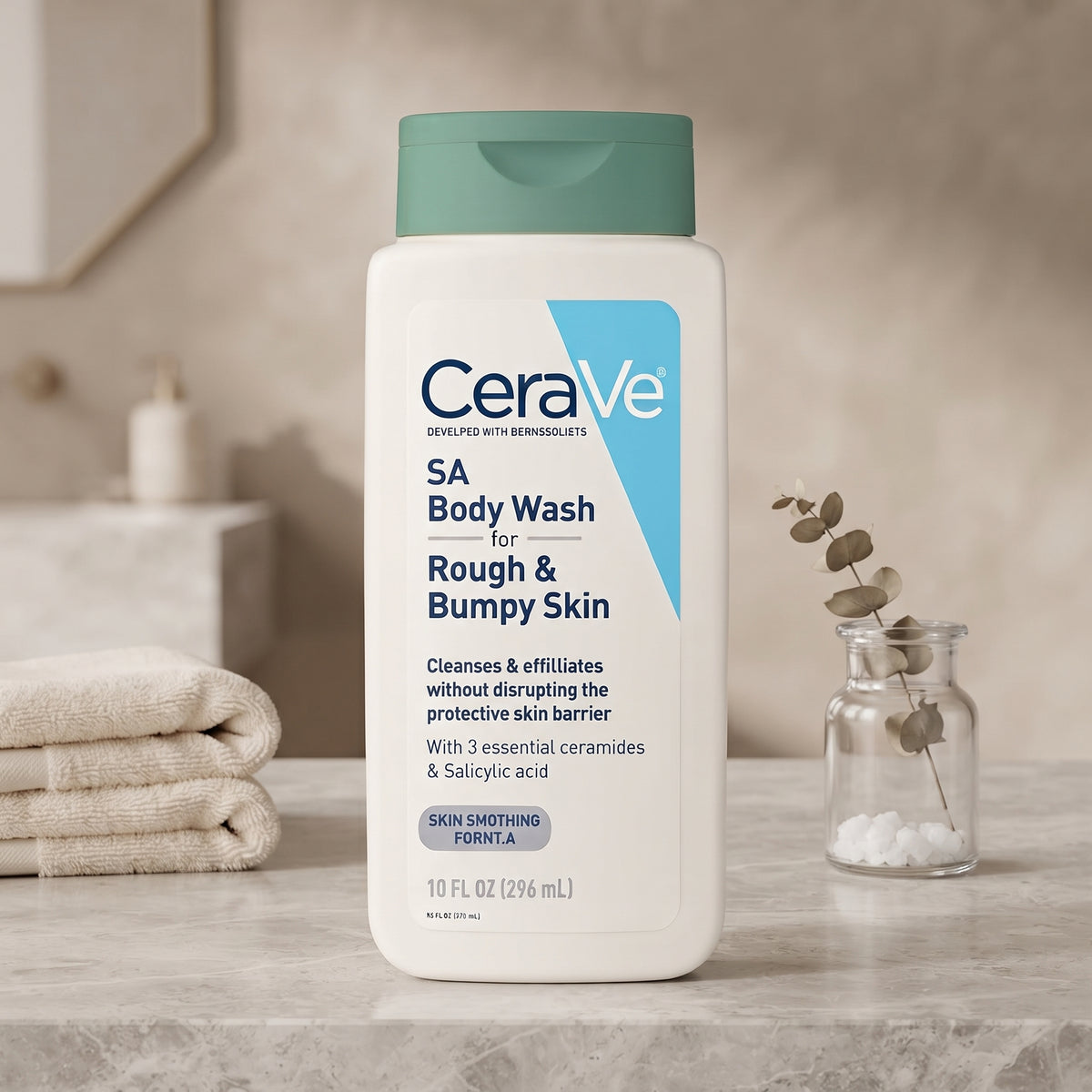 CeraVe SA Body Wash for Rough & Bumpy Skin – Salicylic Acid Exfoliating Body Wash