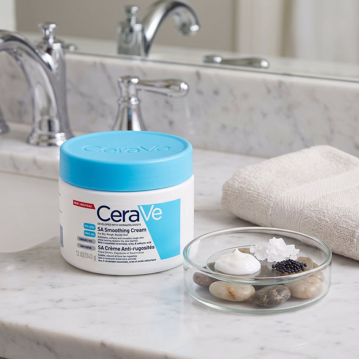 CeraVe SA Smoothing Cream 340g – Salicylic Acid for Rough, Bumpy Skin