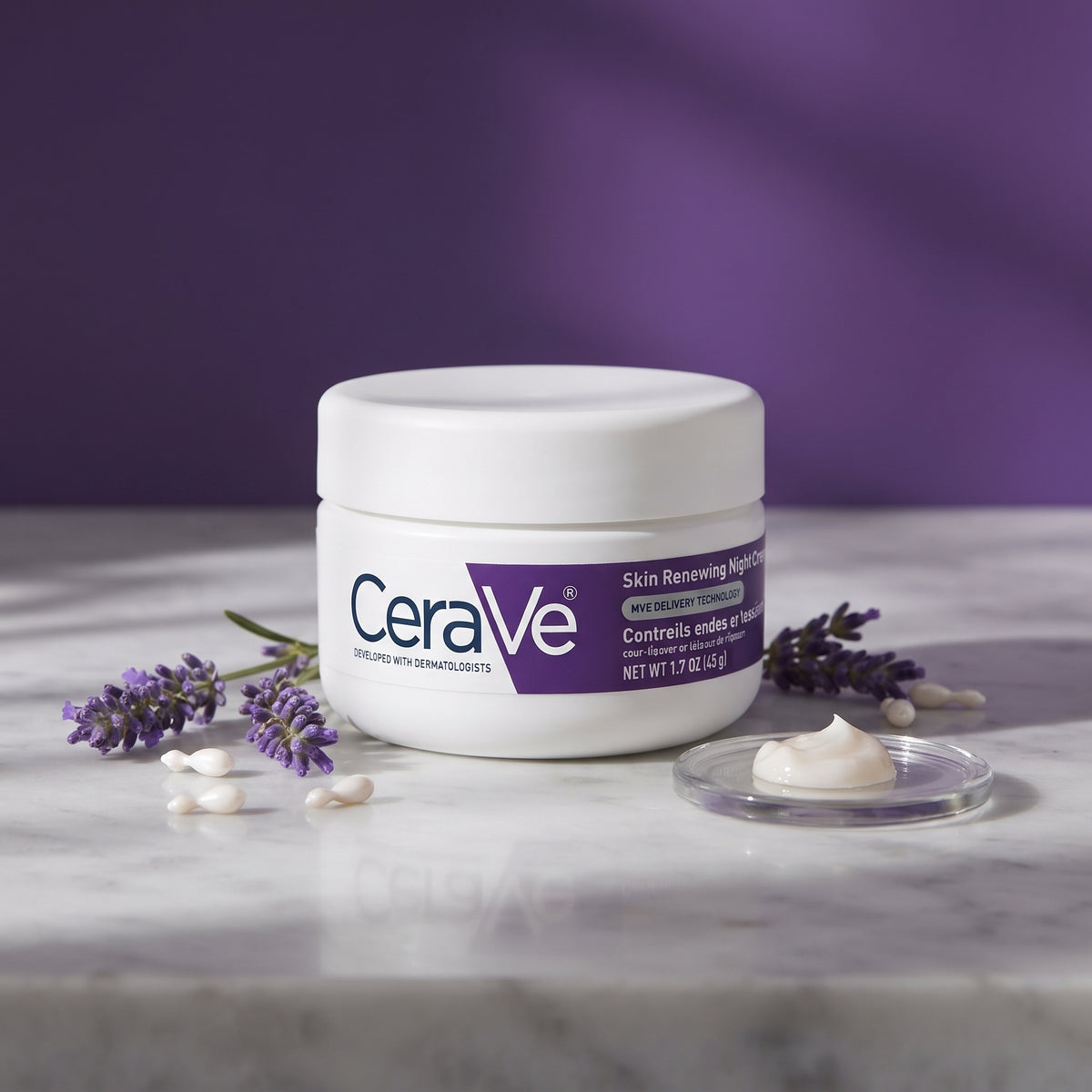 CeraVe كريم ليلي مجدّد للبشرة – مرطّب ليلي بالببتيدات للبشرة الباهتة والمتعبة