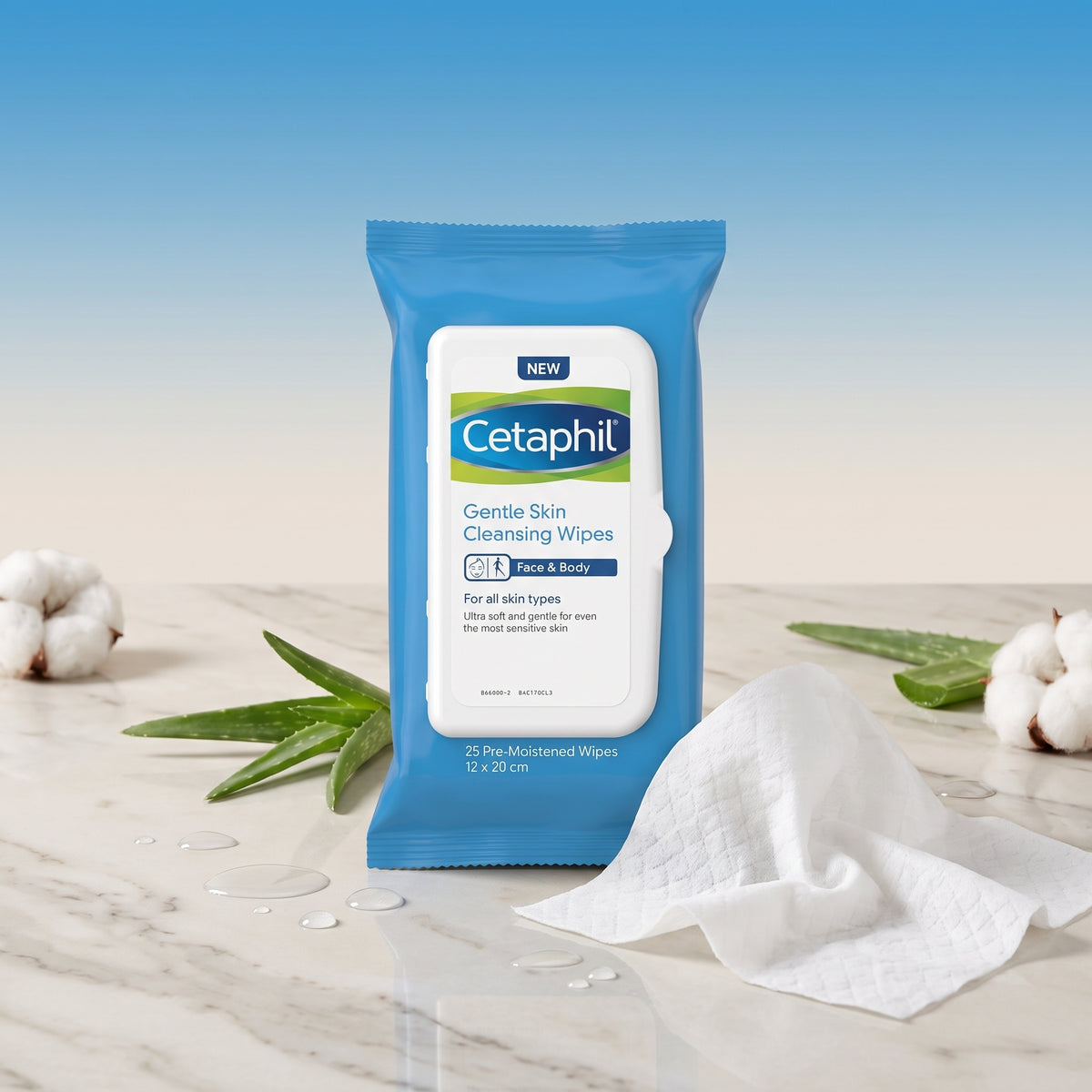 Cetaphil مناديل تنظيف البشرة اللطيفة – مناديل للوجه للبشرة الحساسة