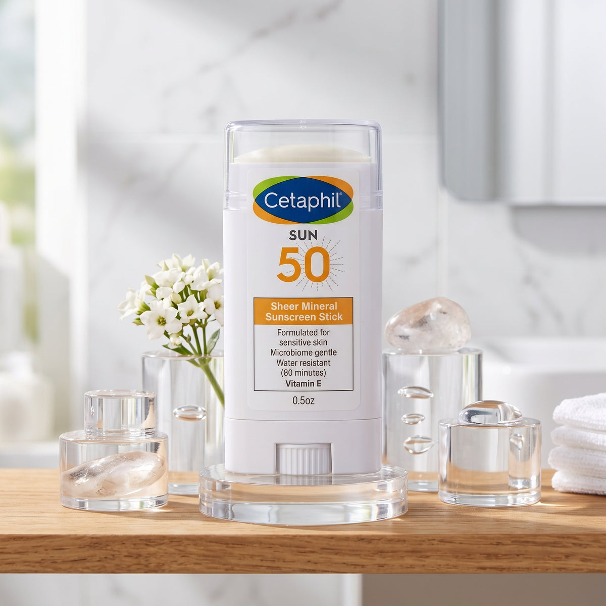 Cetaphil Sheer Mineral Sunscreen Stick SPF 50 – Face & Body Sun Stick