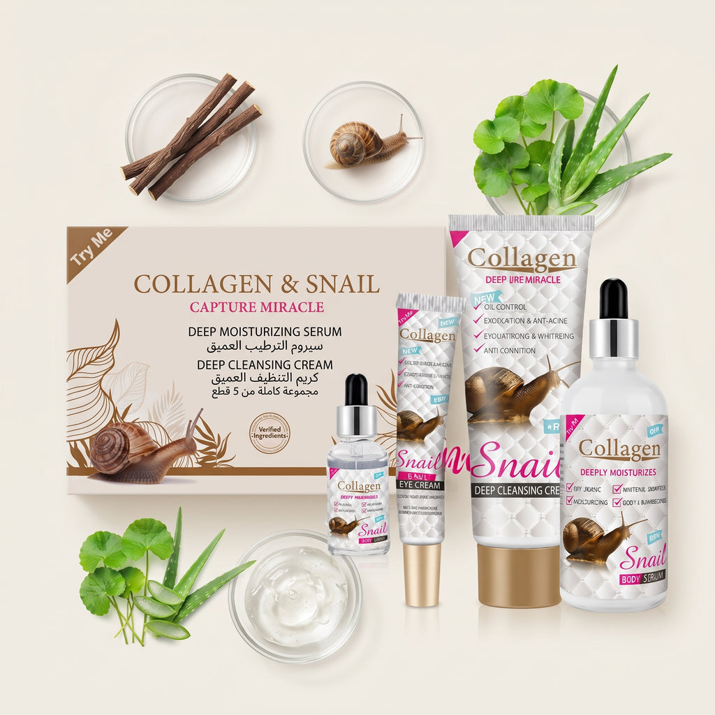 Women Beauty Skin Care Sets & Kits Facial Cream Collagen Snail Whitening Skin Care Set For Black Skin