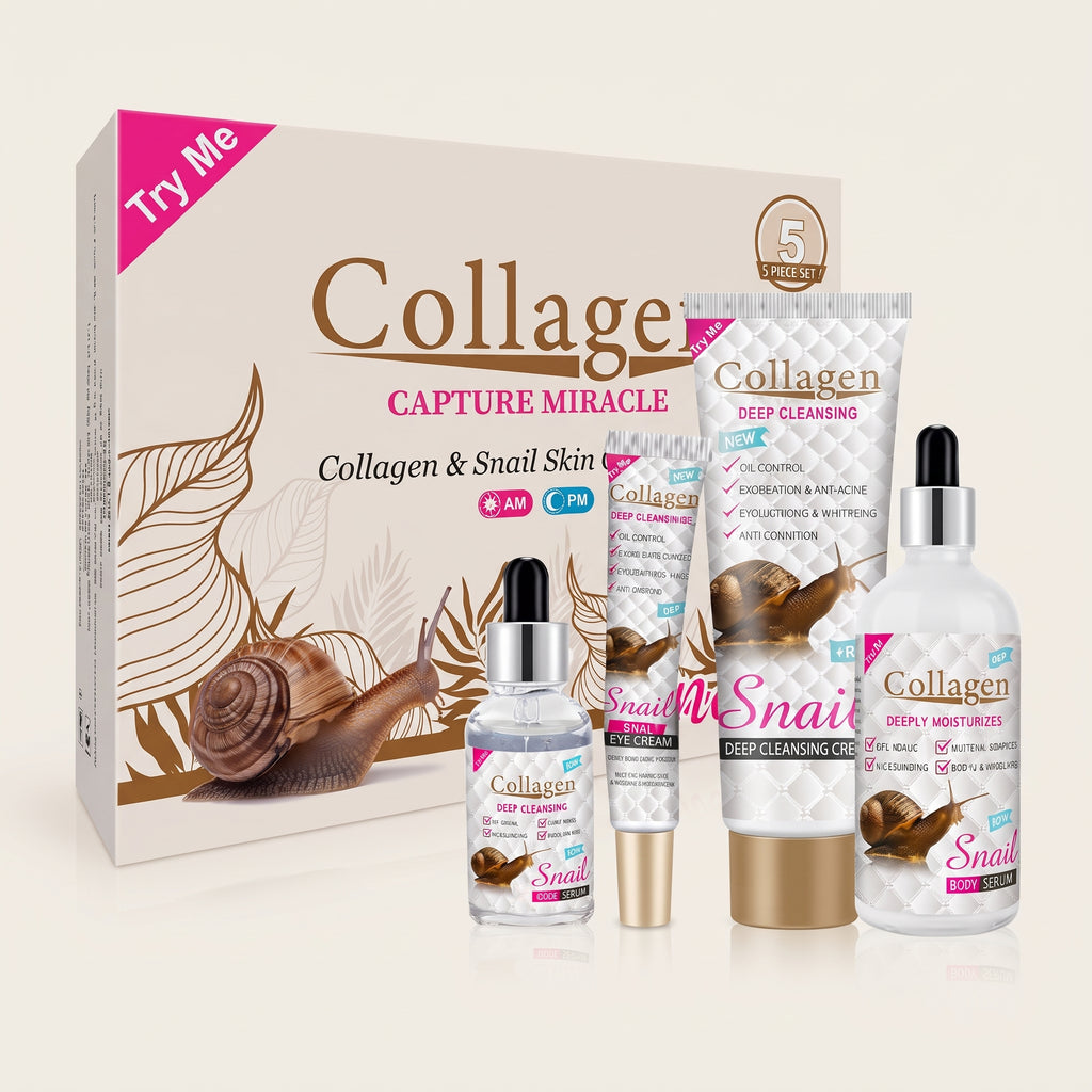 Women Beauty Skin Care Sets & Kits Facial Cream Collagen Snail Whitening Skin Care Set For Black Skin