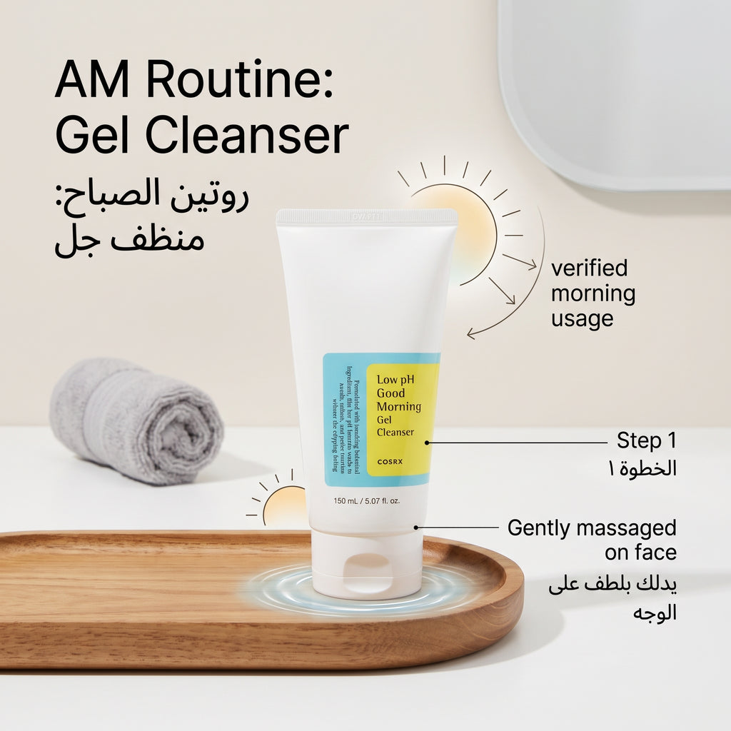 COSRX Low pH Good Morning Gel Cleanser 150ml – Gentle Daily Face Wash for Sensitive & Oily Skin