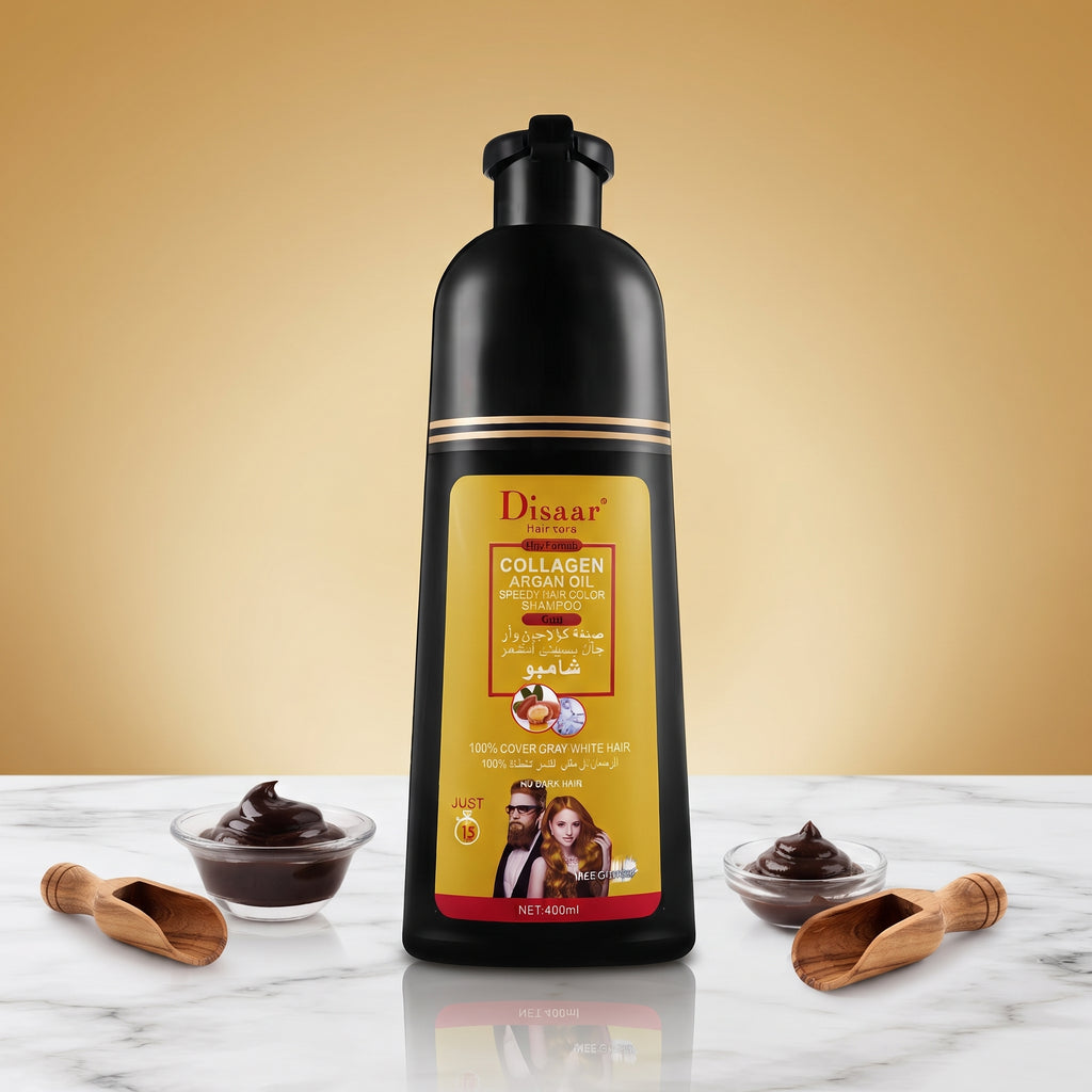 Speedy Hair Color Shampoo 100% Cover Gray White Hair Easy To Use Long Lasting 400ml/13.53fl.oz (Gold)