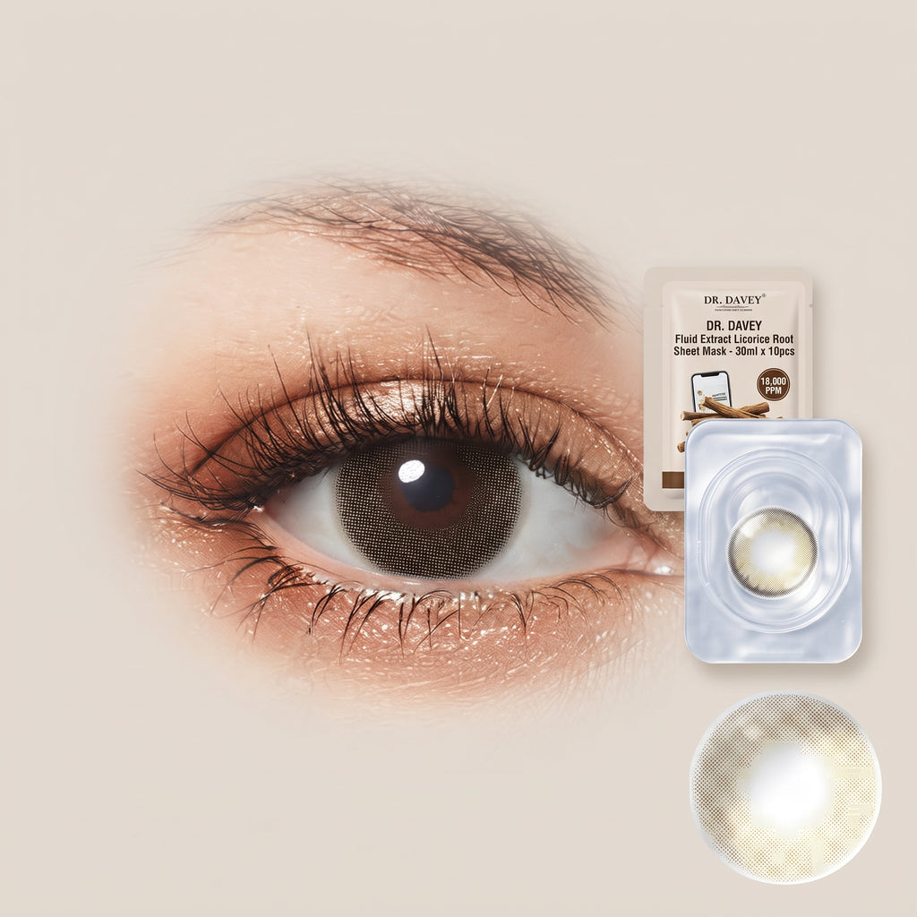 Unisex Contact Lenses, Natural and Beauty Collection Cosmetic Contact Lenses, 12 Months Disposable with Case- Ochre