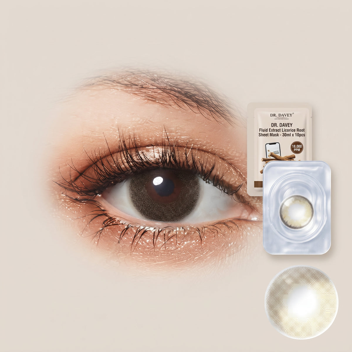 Unisex Contact Lenses, Natural and Beauty Collection Cosmetic Contact Lenses, 12 Months Disposable with Case- Ochre