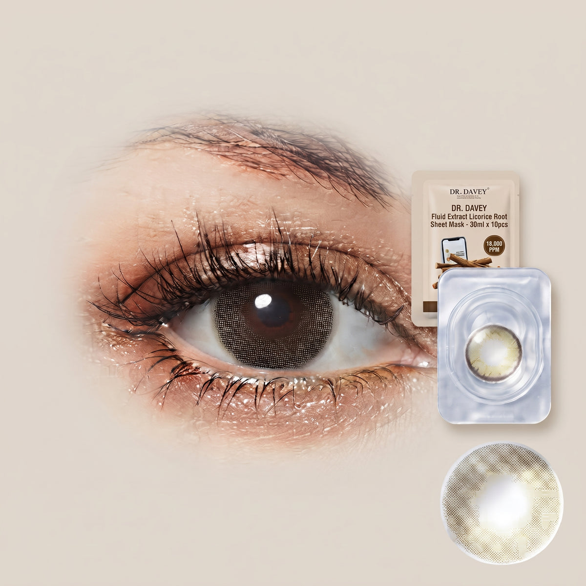 Unisex Contact Lenses, Natural and Beauty Collection Cosmetic Contact Lenses, 12 Months Disposable with Case- Ochre