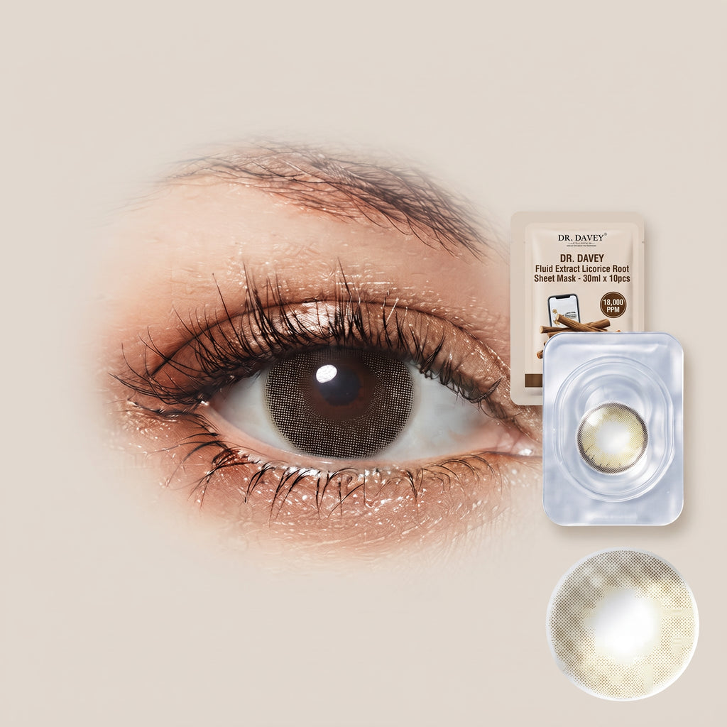 Unisex Contact Lenses, Natural and Beauty Collection Cosmetic Contact Lenses, 12 Months Disposable with Case- Ochre