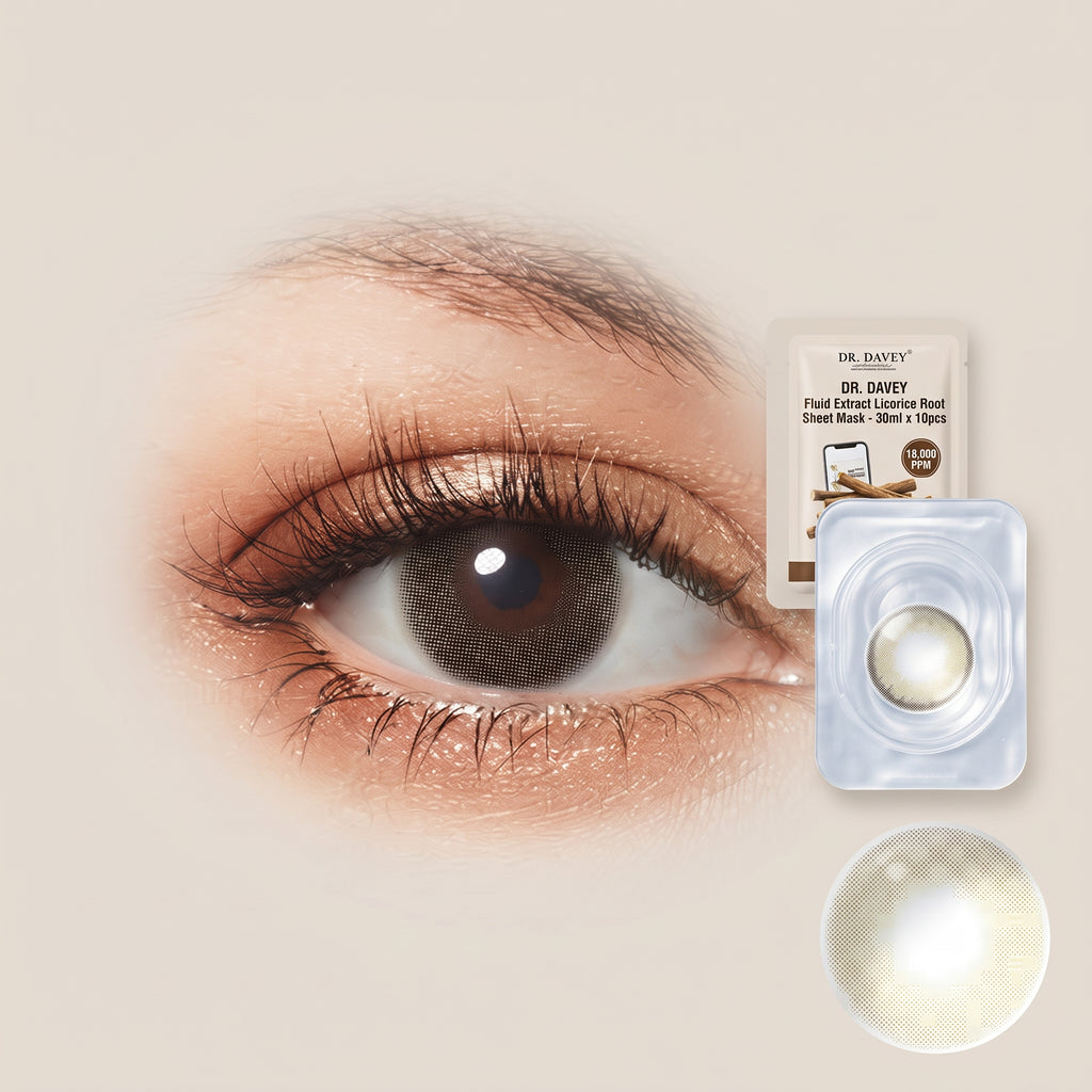 Unisex Contact Lenses, Natural and Beauty Collection Cosmetic Contact Lenses, 12 Months Disposable with Case- Ochre