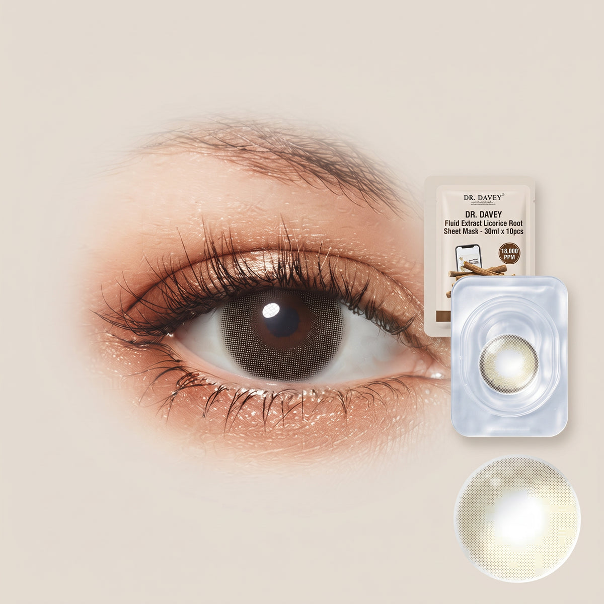 Unisex Contact Lenses, Natural and Beauty Collection Cosmetic Contact Lenses, 12 Months Disposable with Case- Ochre