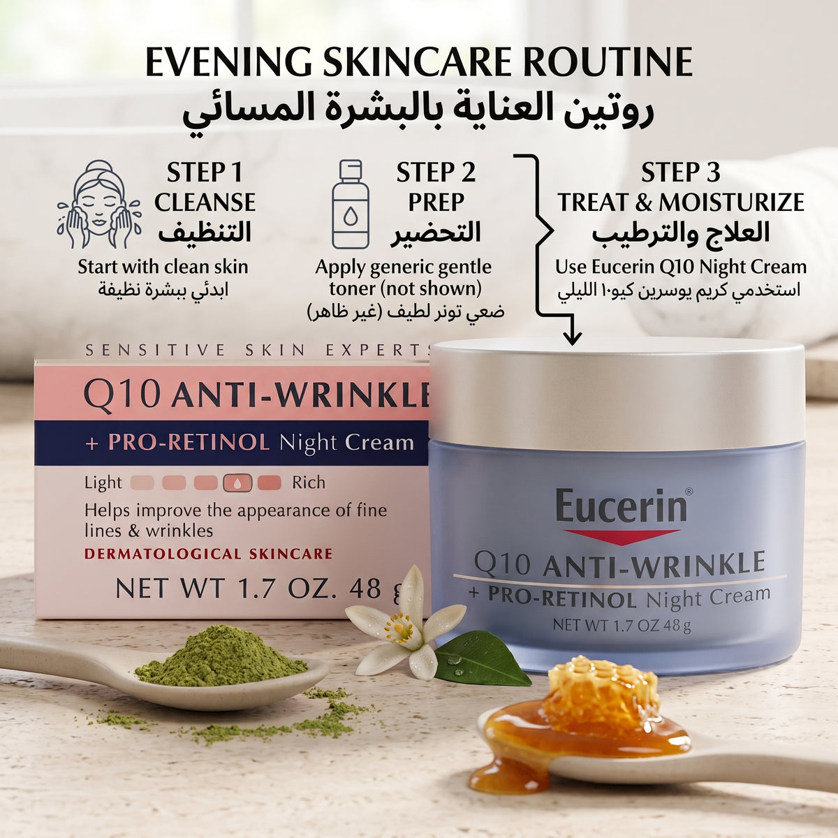 Eucerin Q10 Anti-Wrinkle Night Cream + Pro-Retinol 50ml – Overnight Anti-Ageing Cream
