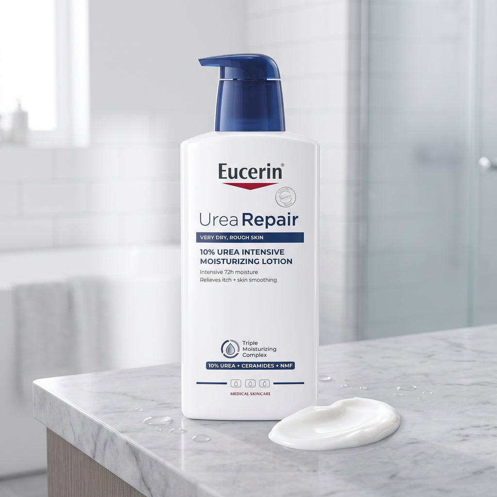 Eucerin UreaRepair Plus 10% Urea Lotion – Exfoliating Body Lotion for Very Dry, Rough Skin