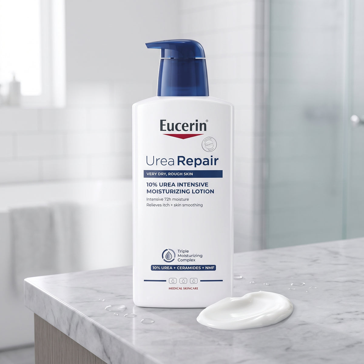 Eucerin UreaRepair Plus 10% Urea Lotion – Exfoliating Body Lotion for Very Dry, Rough Skin