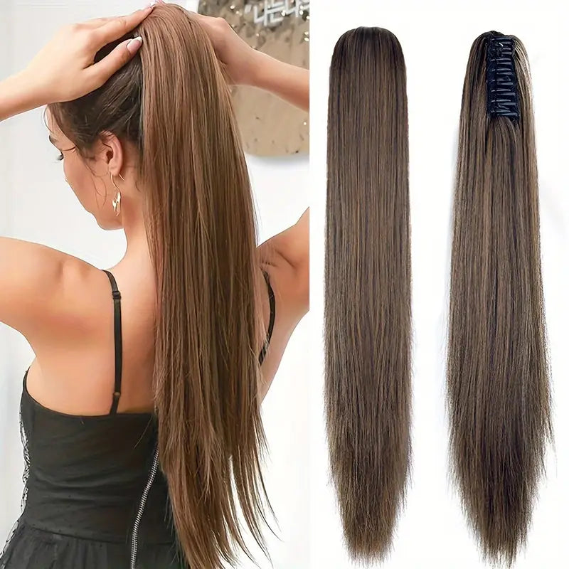 Synthetic Straight Claw-Clip Ponytail Hair Extension – authentic hair accessory in Oman