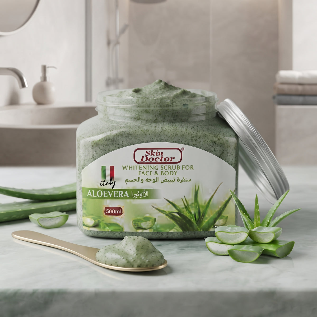Skin Doctor Whitening Scrub For Face & Body Aloe Vera 500 g