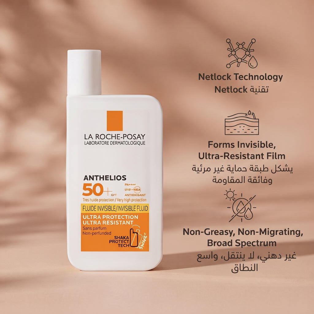 La Roche-Posay Anthelios Face Sunscreen 50ml – Broad Spectrum UVA/UVB, Fragrance-Free
