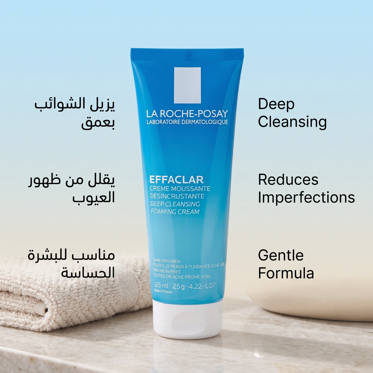 La Roche-Posay Effaclar Foaming Cream Cleanser – Deep Cleansing for Sensitive, Oily Skin