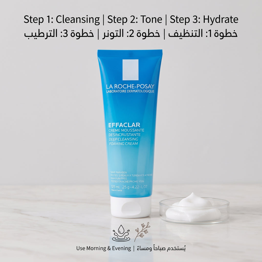 La Roche-Posay Effaclar Foaming Cream Cleanser – Deep Cleansing for Sensitive, Oily Skin